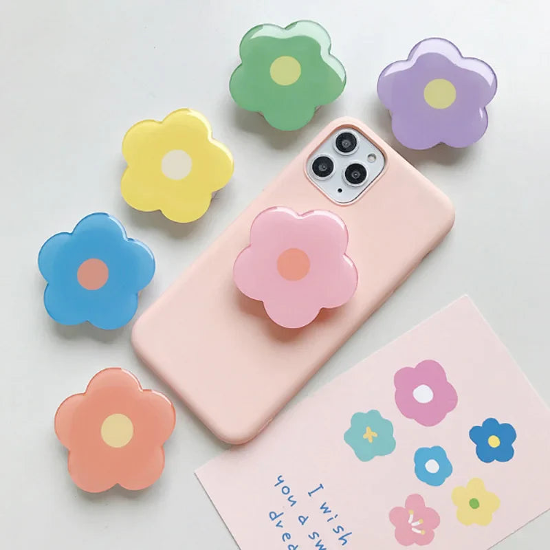 Soporte para anillo de teléfono de flores de dibujos animados 🌼 - ¡Bonito, práctico y seguro!
