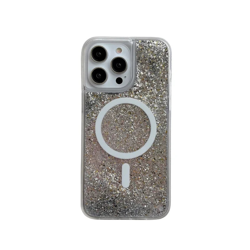 Funda Para Teléfono Con Purpurina MagSafe De Arenas Brillantes ✨