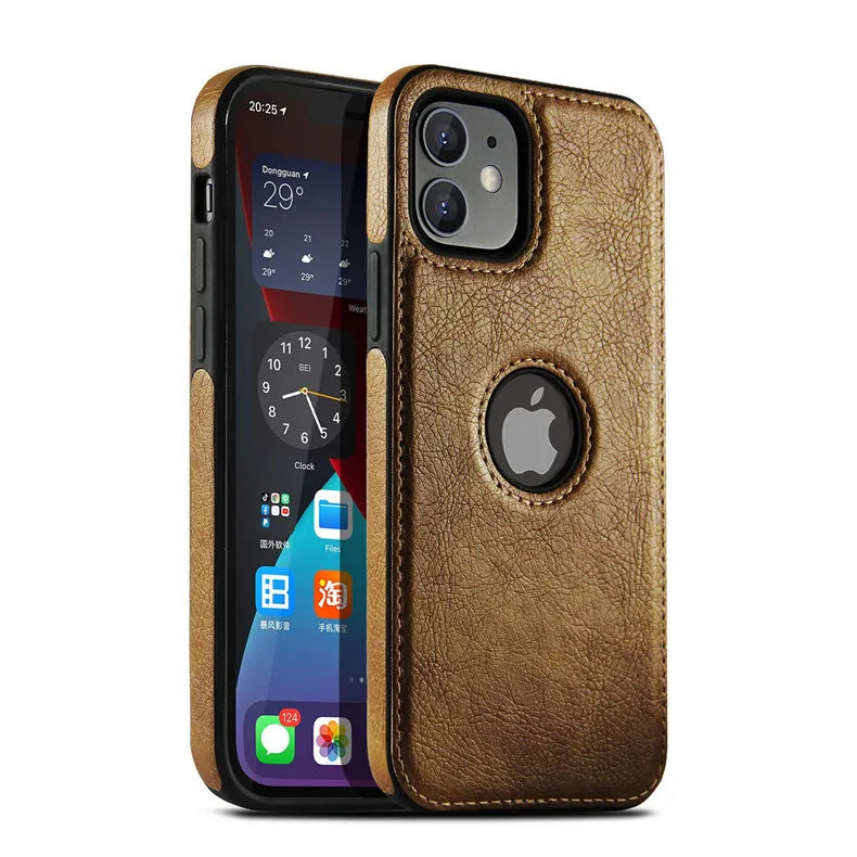 Funda de cuero ultrafina para teléfono y delgada