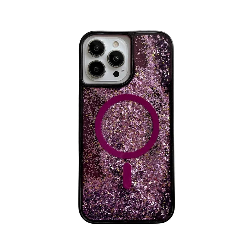 Funda Para Teléfono Con Purpurina MagSafe De Arenas Brillantes ✨