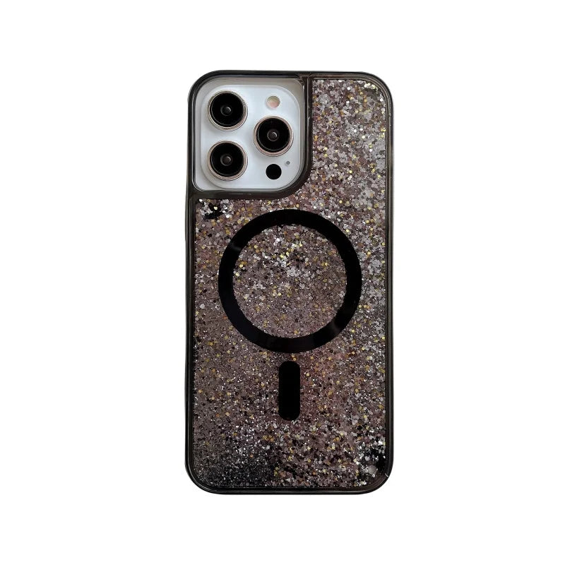Funda Para Teléfono Con Purpurina MagSafe De Arenas Brillantes ✨