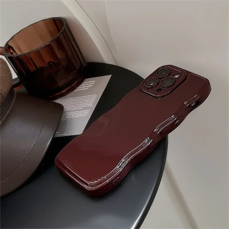 Estuche Air Cushion Wave - Protección en impresionante rojo vino 🍷✨
