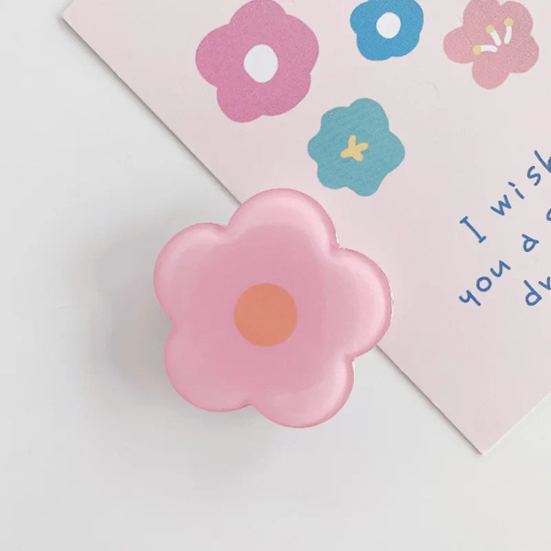 Soporte para anillo de teléfono de flores de dibujos animados 🌼 - ¡Bonito, práctico y seguro!