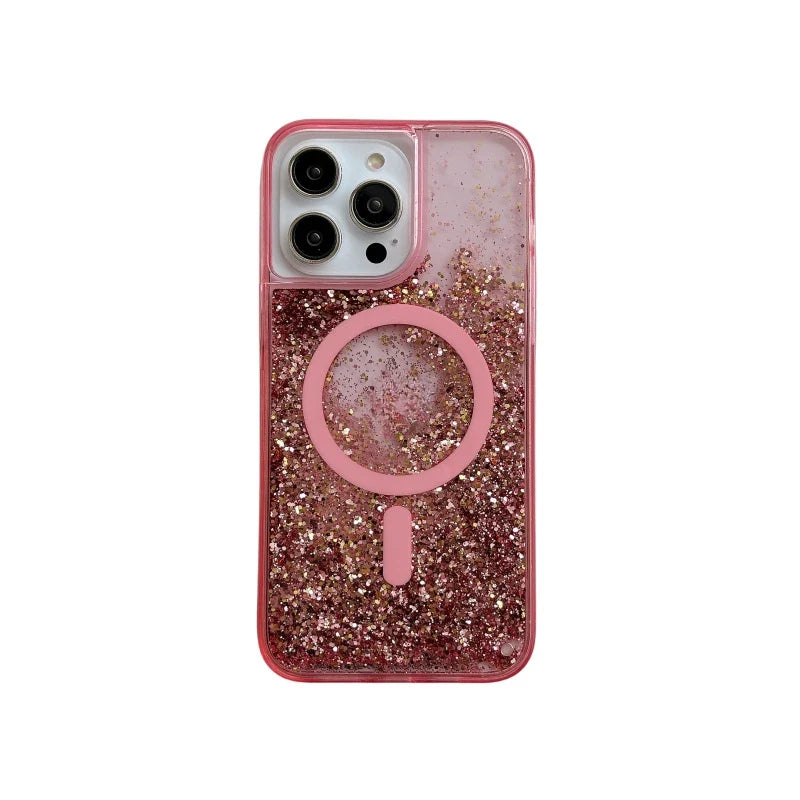Funda Para Teléfono Con Purpurina MagSafe De Arenas Brillantes ✨