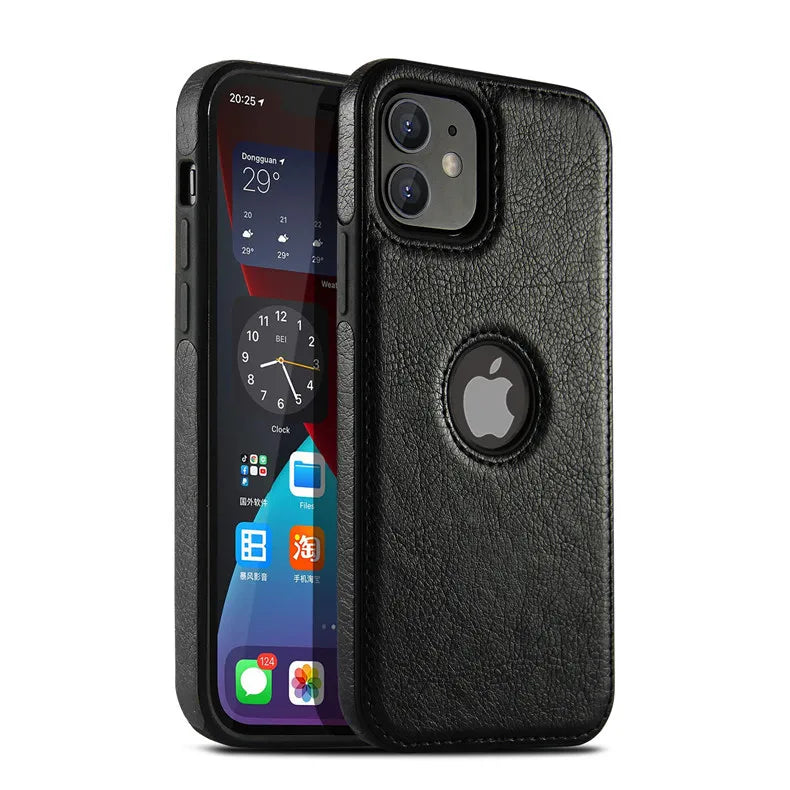 Funda de cuero ultrafina para teléfono y delgada