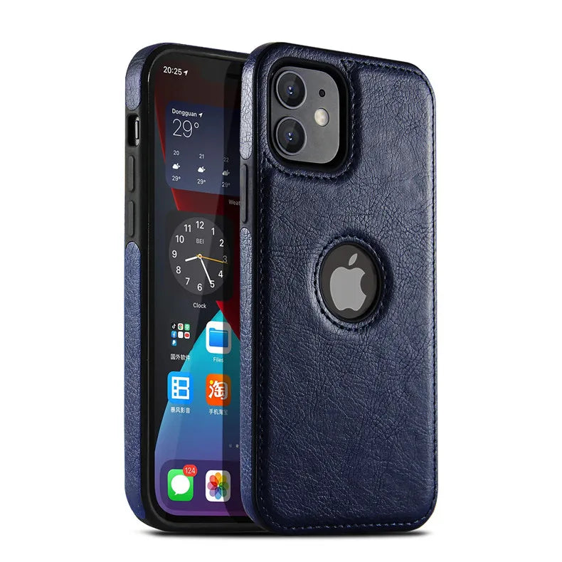 Funda de cuero ultrafina para teléfono y delgada
