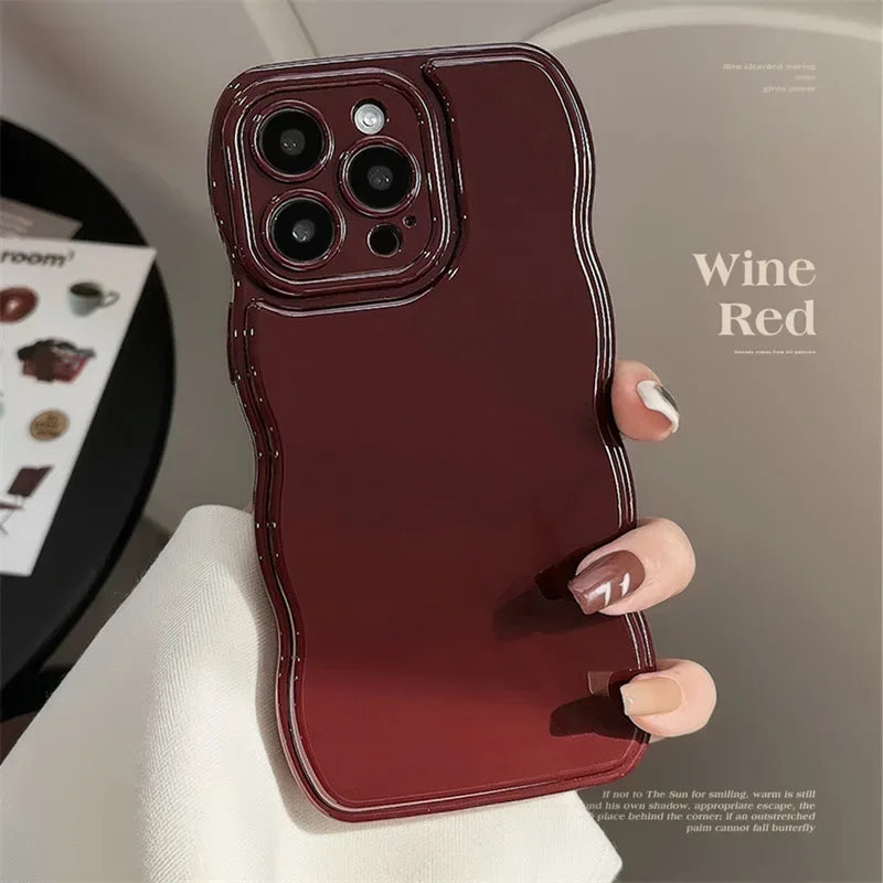 Estuche Air Cushion Wave - Protección en impresionante rojo vino 🍷✨