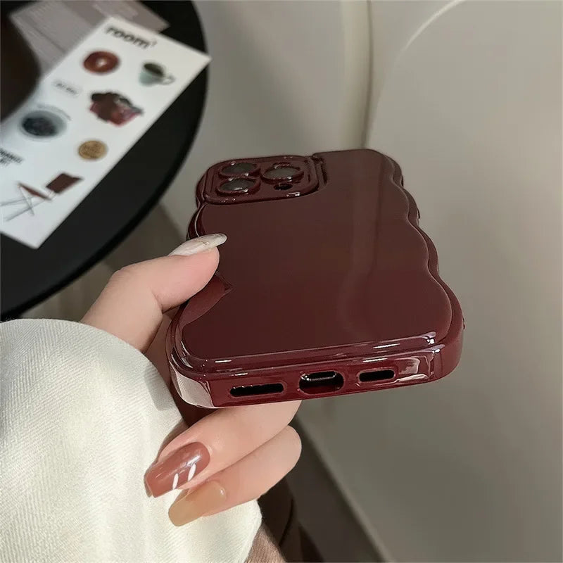 Estuche Air Cushion Wave - Protección en impresionante rojo vino 🍷✨