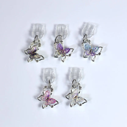 Tapón de polvo de perlas de mariposa y diamantes