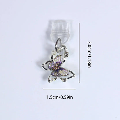 Tapón de polvo de perlas de mariposa y diamantes