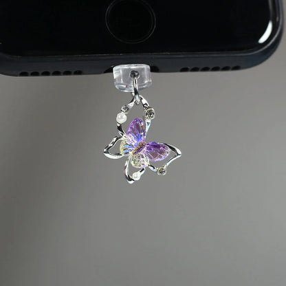Tapón de polvo de perlas de mariposa y diamantes