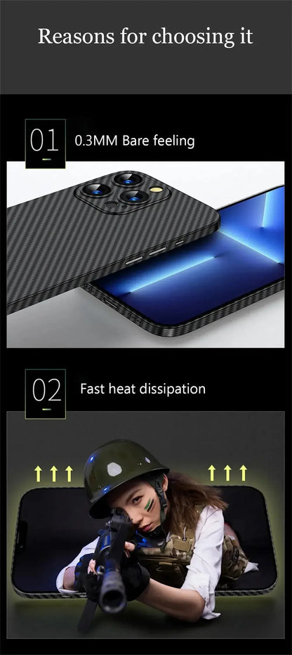 Funda mate de fibra de carbono ultrafina de lujo 🔳