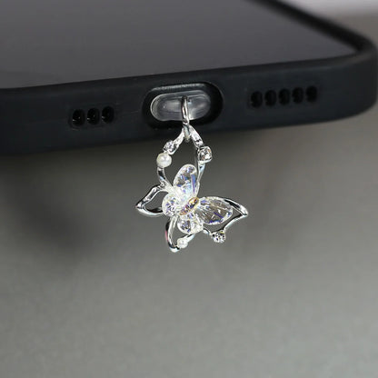 Tapón de polvo de perlas de mariposa y diamantes
